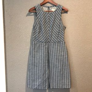 J Crew Sleeveless chambray & white striped dress
